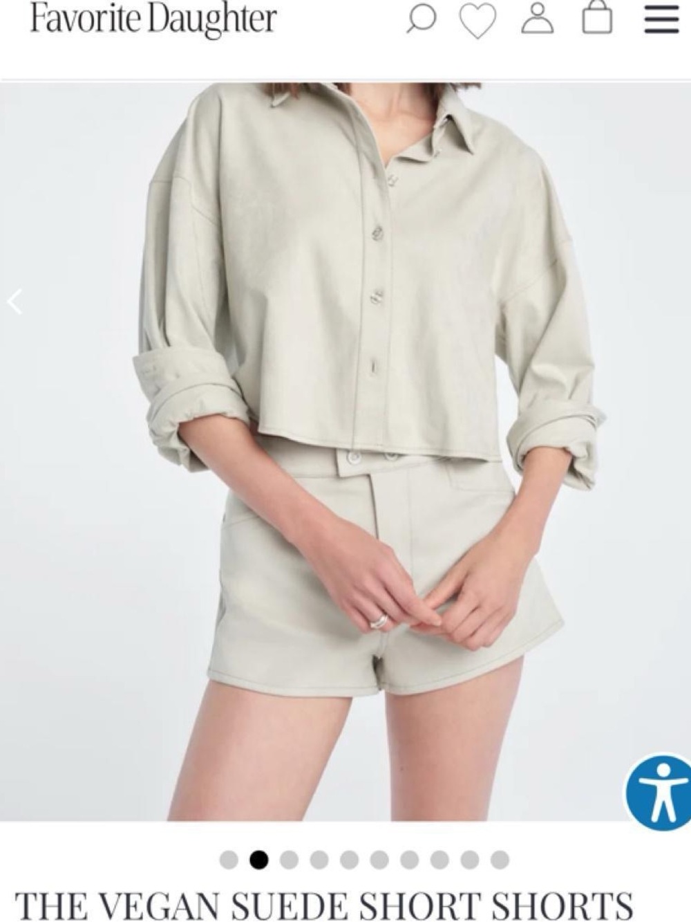 Favorite Daughter NWOT The Short Faux Suede Shorts in “Bone”, Size 25